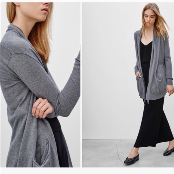 Dark Grey Wilfred Silk & Cashmere Blend Cardigan
